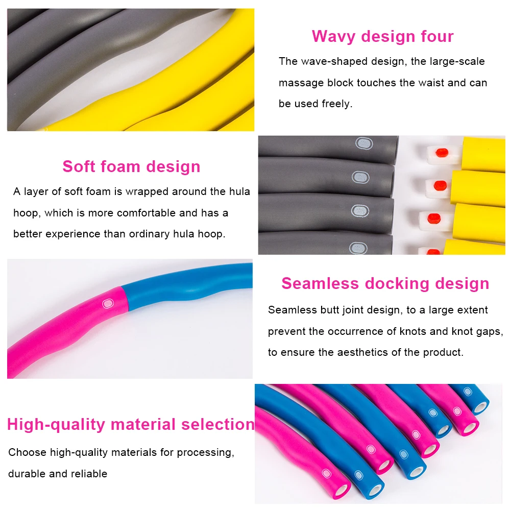 Yoga Waist Exercise Slimming Sport Hoops Massage Loops Removable Foam Hoop Women Reduce Weight Fitness Equipment Gymnastics Ring