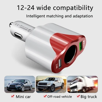 

2.4A Cell Phone USB Car Charger Adapter Led Portable Dual Socket MP3 Player Interior Auto Accessories Laptop Electric