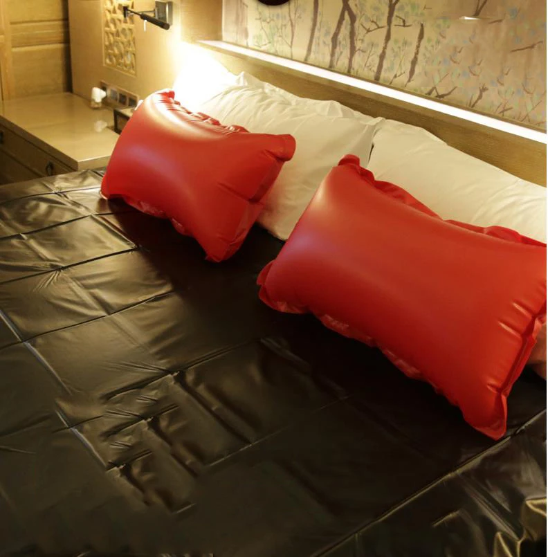 Description Picture 4 of item1pc 80*50cm PVC Sex inflatable Pillowcase Luxury Black Red Pillow Case For Bed Throw Comfortable Single Solid Color Pillow Cover