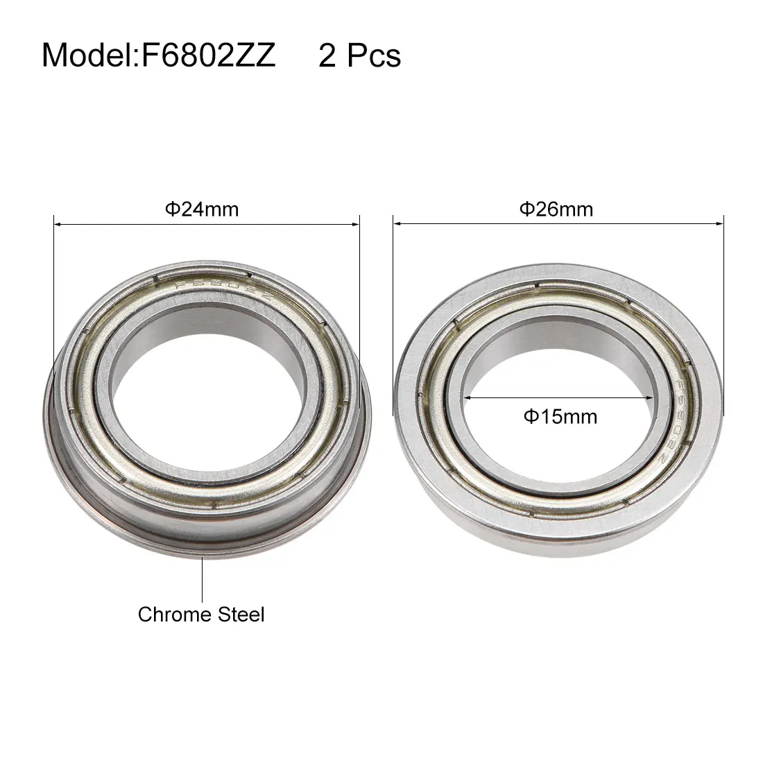 Фланцевый шарикоподшипник uxcell F6900 F6800 F6700 герметичные/экранированные хромированные стальные подшипники 12x26x6 мм 15x24x5 мм 10x19x5 мм 12x18x4 мм
