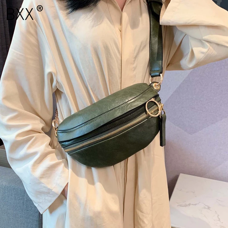 [BXX] Женская кожаная сумка через плечо в стиле ретро, женская сумка через плечо, одноцветные сумки, кошельки, нагрудные сумки на цепочке HI751