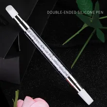 Силиконовая ручка для дизайна ногтей с двойной головкой и косым ртом, многофункциональная ручка для ногтей Силиконовая ручка для дизайна ногтей с двойной головкой и косым ртом, многофункциональная ручка для ногтей