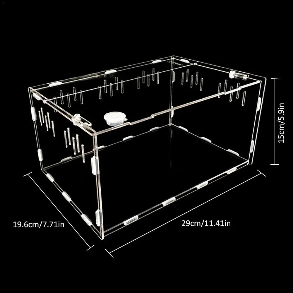 Reptile Tank Insect Spider Tortoise Lizard Small Pet Breeding Box Transparent Acrylic Vivarium Lid Reptile Pet Product Terrarium