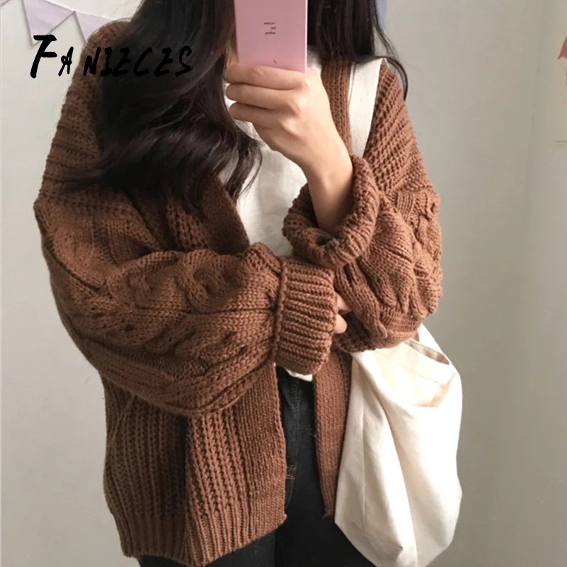 

trui Women Sweater Solid Cardigans Knitted Coat Casual Sweater V-neck Warm Spring Jacket Female Outerwear Spring manteau femme