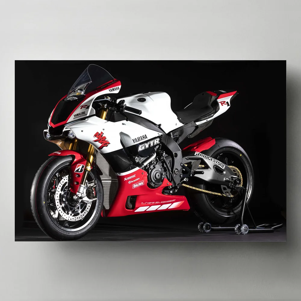 Современная Художественная Картина на холсте Superbike Yamahas YZF R1 GYTR 20 юбилей настенные