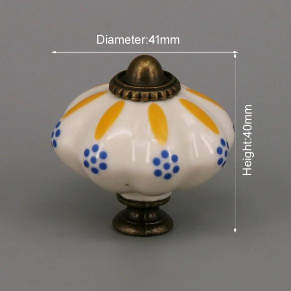 One Piece Vintage Ceramic Door Knobs for Cabinet Drawer, Closet Cupboard Wardrobe  furniture door  Pull Handle CHK010