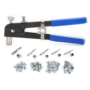 

86Pcs Rivet Nut Gun Set PVC Anti-Skid Handle Riveter Hand Tool with Plastic Box Drill Adaptor Insert Nut Tool Riveting Drill