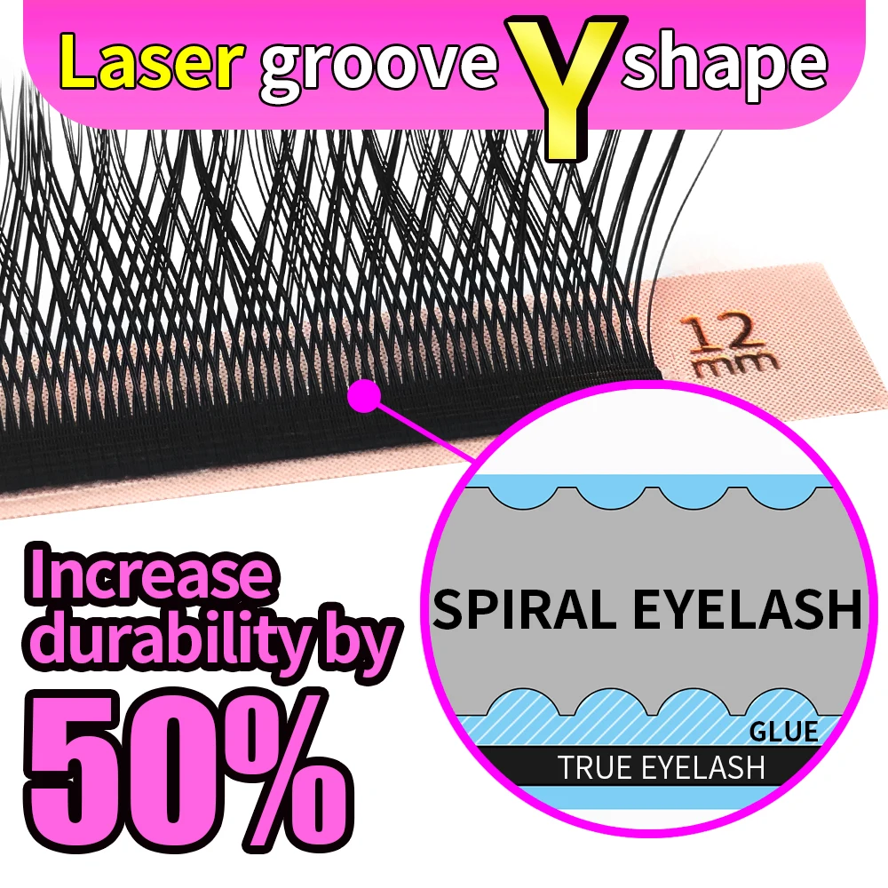 

Premade Volume Fans Eyelash Laser Spiral Root Groove Grafting Eyelash Extension Y YY Lashes Soft Individual Faux Lash Makeup