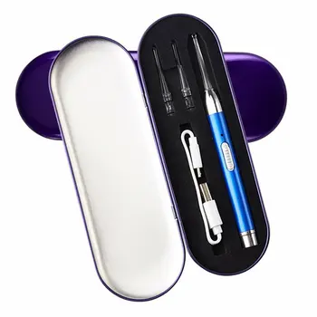 

LED Flashlight Earpick Spoon Ear Cleaner Kids Wax Curette Remover USB Charging LED Flashlight Earwax Removal Ear Pick Set