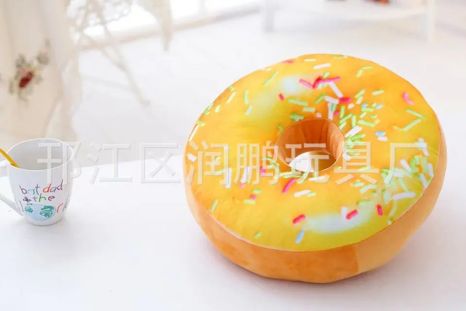 Creative Model Donuts Plush Toys Donut Cushion Round Back Cushion Pillow Napping Pillow
