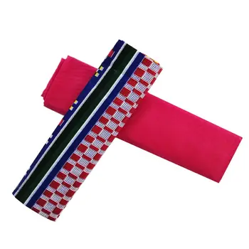 

Fushia Pink Polyester Wax Chitenge Ghana Ankara Kente Wax Fabric African Kitenge Print Fabric For Cloth in 2+2 yards