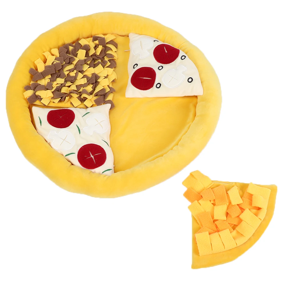 

Washable Pet Dogs Sniff Mat Pad Pizza Shape Pet Cushion Machine Playing Blanket Dogs Smelling Mat For Smell Training Grind Teeth