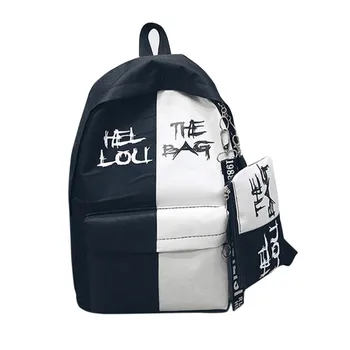 

Women Fashion Backpacks Campus Zipper School Bag Large Capacity Leisure Shoulders Bag Polyester Travel Bag With Pencil Bag