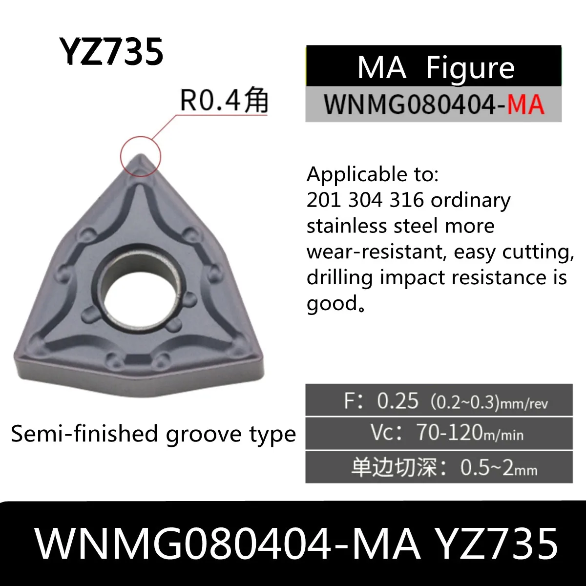 best wood lathe chuck 10PCS high quality WNMG080404-MA YZ735 carbide blade turning tool external WNMG080408-MA YZ735 CNC Tool 50PCS 100PCS cnc spindle motor