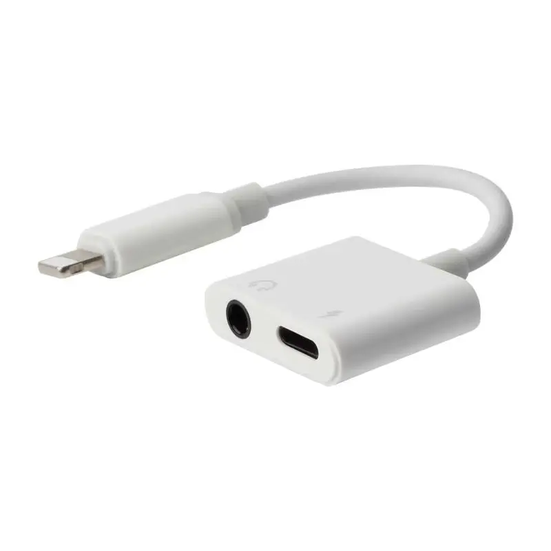 2в1 адаптер для iPhone 7 8 Plus X XS MAX аудио разветвитель заряда конвертер в 3,5 мм разъем для наушников адаптер