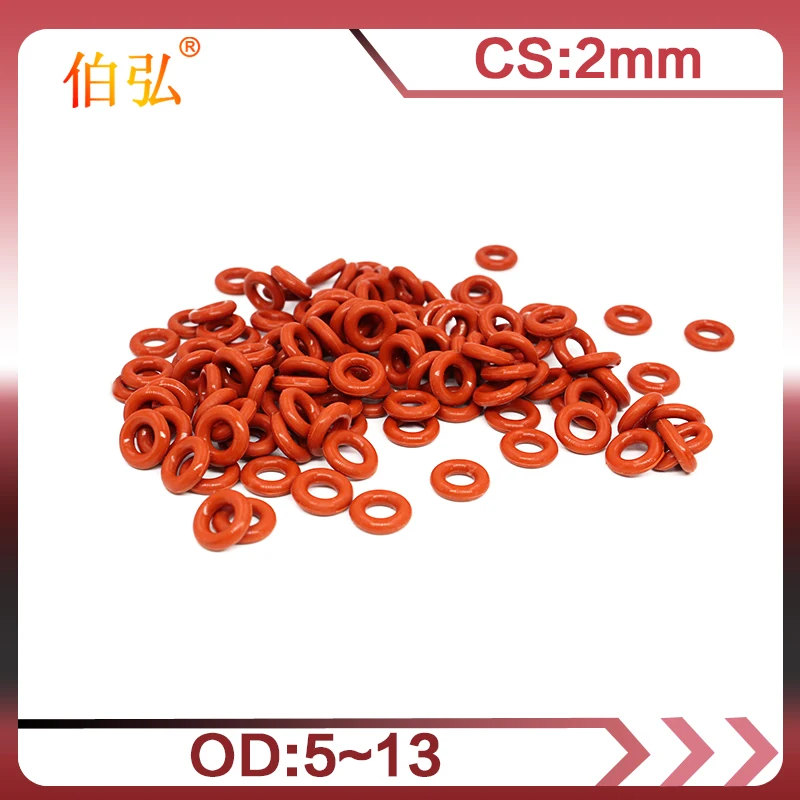 

Red Silicon Ring 10PCS/lot Silicone/VMQ O-Ring OD5/6/7/8/9/10/11/12/13*2mm Thickness Rubber O Ring Seal Gasket Rings Washer