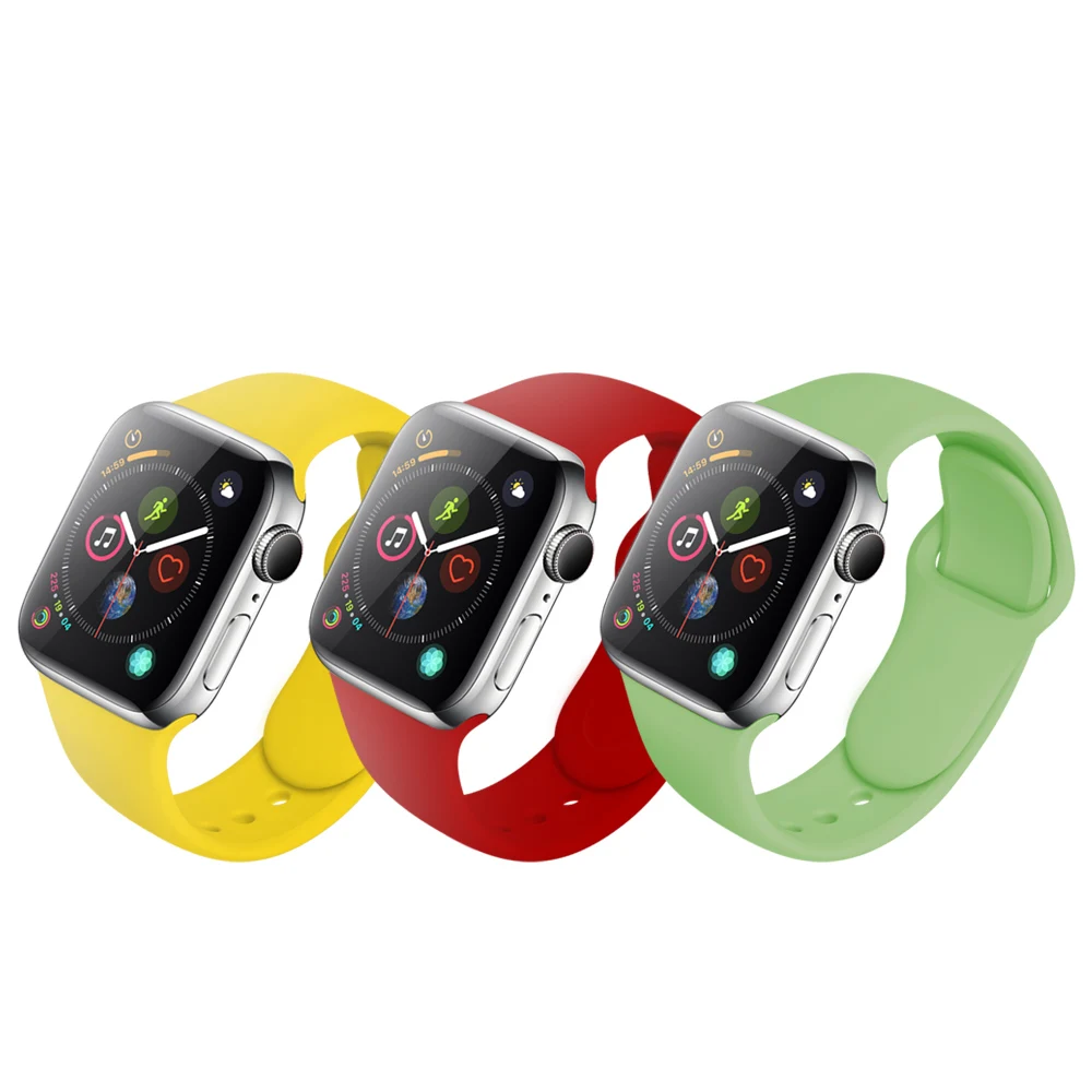 Силиконовый ремешок для часов Apple Watch 5 4 44 мм 40 мм ремешок для iwatch Apple Watch Series 3 2 1 38 мм 42 мм полосы