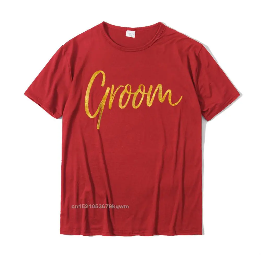 Printed Comics Fall Pure Cotton Round Neck Man Tops Shirt Design T Shirts Slim Fit Short Sleeve T-shirts Drop Shipping Groom Shirt Cute Gold Wedding Shirt for Getting Ready Men__4779 red