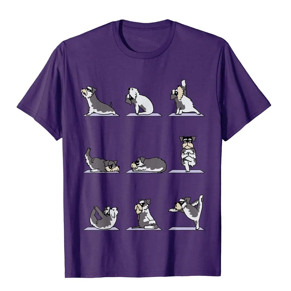 Miniature Schnauzer yoga Asana Pose Meditation Funny T-Shirt__B13353purple