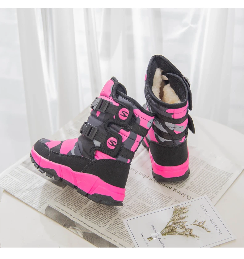Winter Children Boots Boys Snow Boots Girls Sport Children Shoes For Shoes Fashion Leather Child Sneakers Kids Boots AW3755