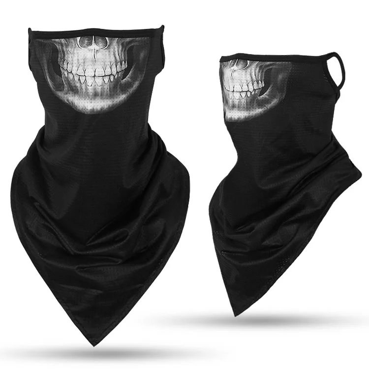 G64 Cycling face Mask triangle Hanging ear Outdoor riding headscarf Sunscreen Breathable Ice silk mesh material Headgear CS