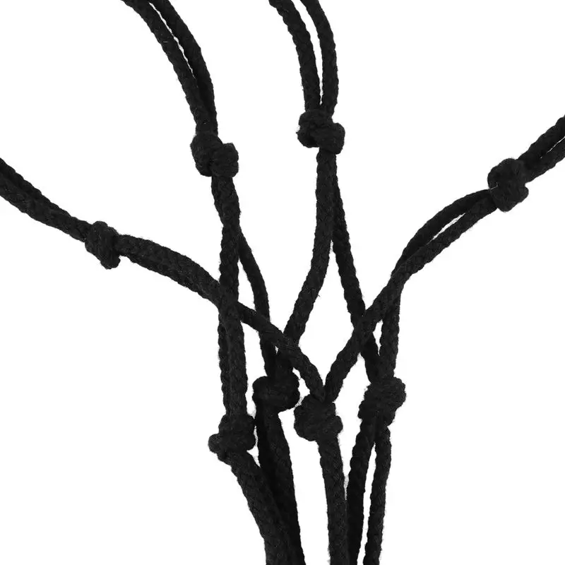 Ручной работы натуральный хлопок веревка макраме шнур Завод Вешалка плетеная висячая корзина, 92 см черный