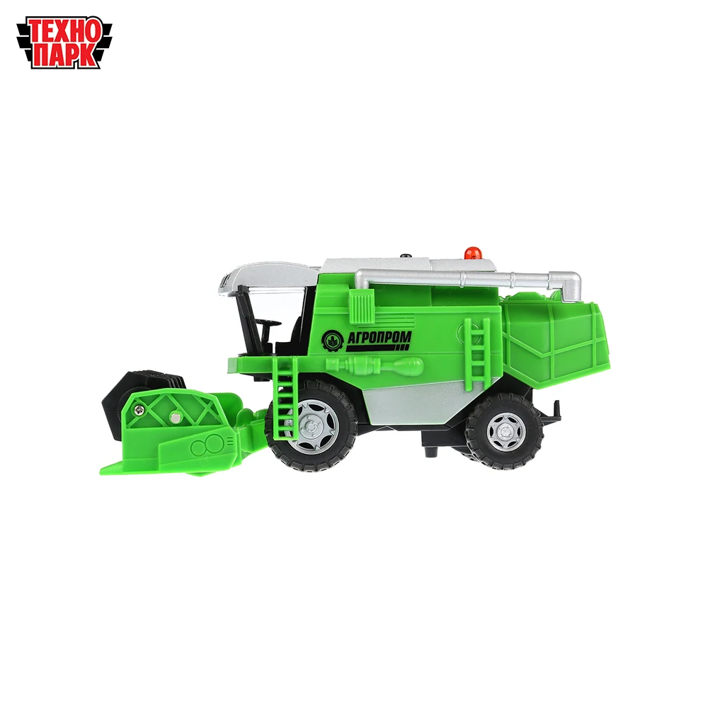 Машина ТЕХНОПАРК Комбайн 22см пластиковый со светом и звуком инерционный