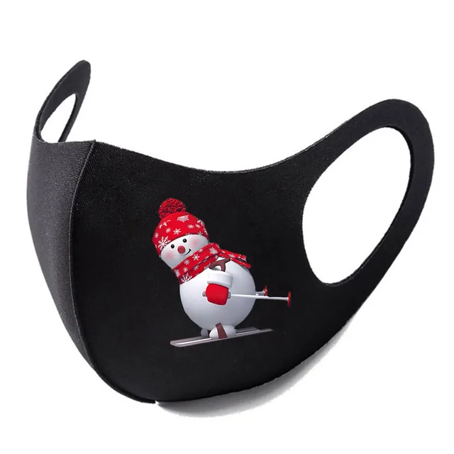 Christmas Prints Mask Adult Reusable Colorful Fabric Face Xmas Print Unisex Neutral Washable Masks Earloop Bandage Masques F