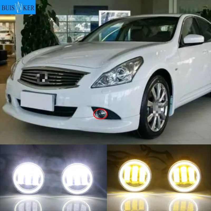 

For Infiniti FX35 EX25 M G25 QX50 QX70 Car Fog light Kit Angel Eye DRL