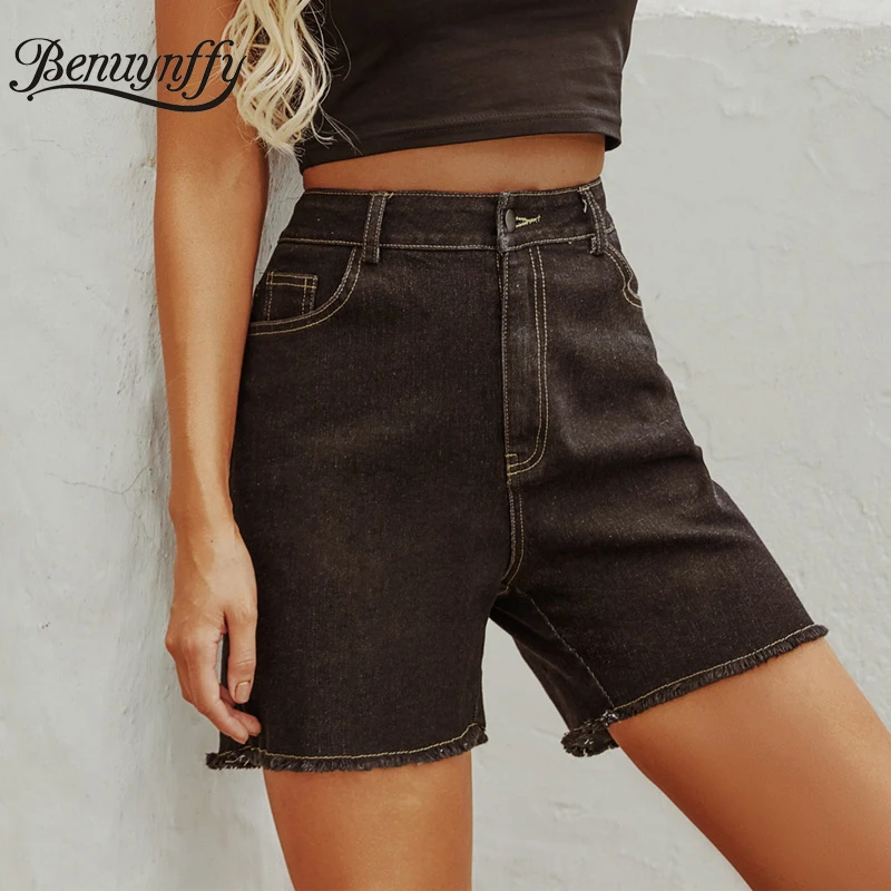 button fly denim shorts womens
