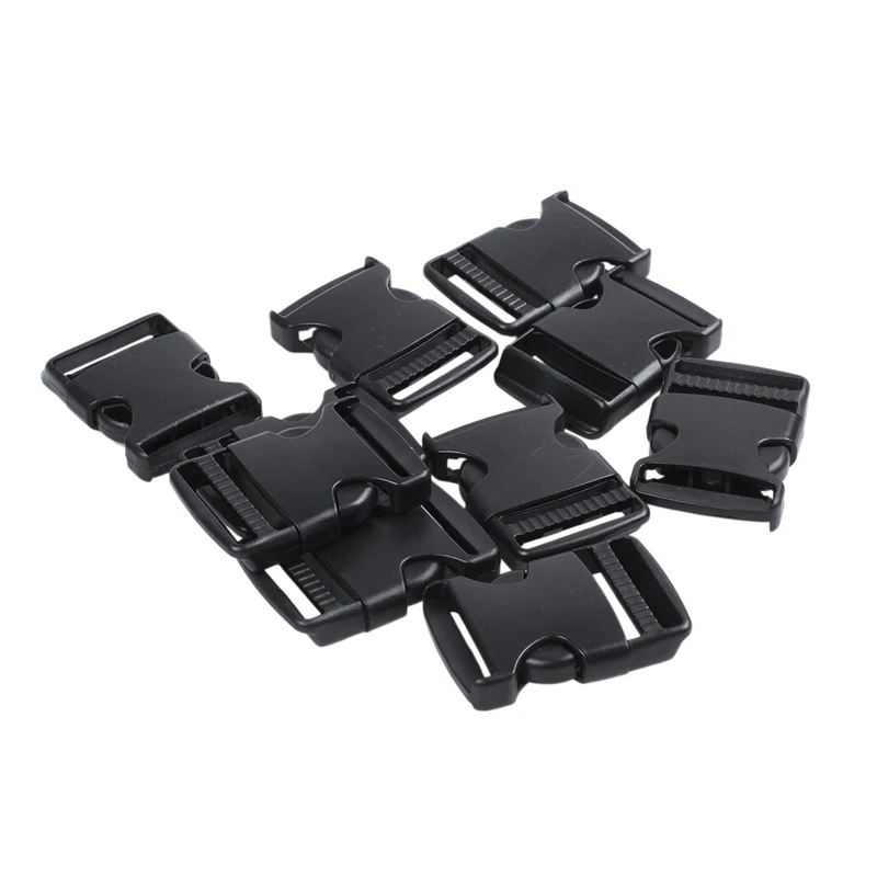 

10x Hard Plastic Strap Band Belt Side Release Buckle 3cm Width Black
