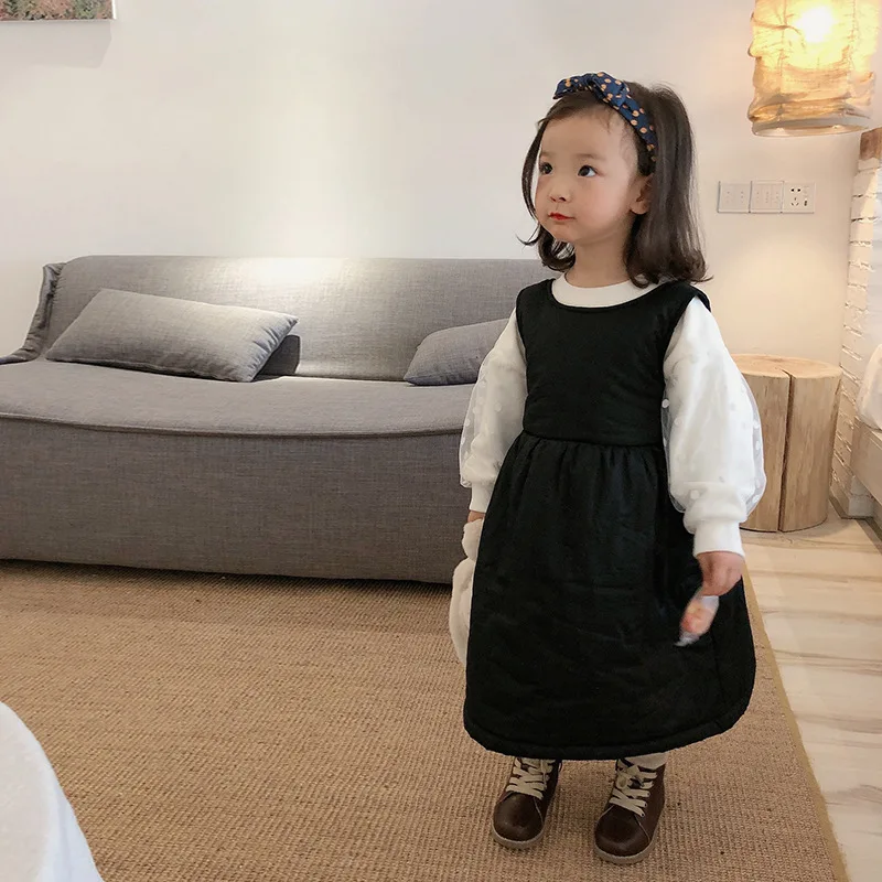 XINI MOMMY 2020 зимняя теплая и Расстроенная одежда для маленьких девочек платье +