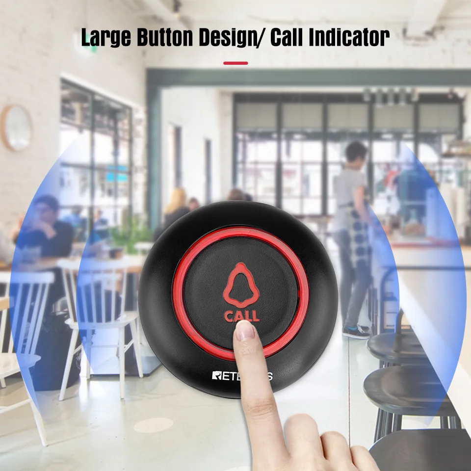RETEKESS 10pcs TD019 Wireless Pager Call Button Transmitter 433.92MHz Waiter Service Restaurant Cafe Hookah Clinic Bar Hotel wireless calling system