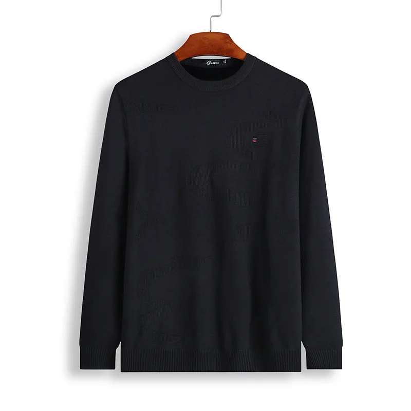 

Season Plus Fat plus Size Men's Wear Sweater Fat Man Round Neck Plus Velvet Thicken Knitting Shirt Fat Keep Warm Sweater