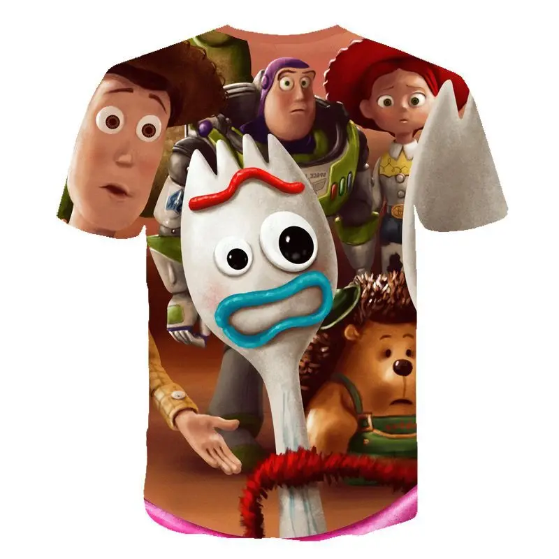 Новинка года; детская футболка с 3D принтом «История игрушек 4» модная летняя футболка с короткими рукавами для мальчиков и девочек с героями мультфильмов