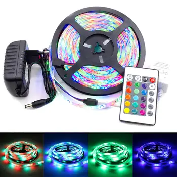 

LED Strip Light 5050 2835 Waterproof 5M LED Lights 44Key RGB Controller 12V LED Tape Neon Ribbon