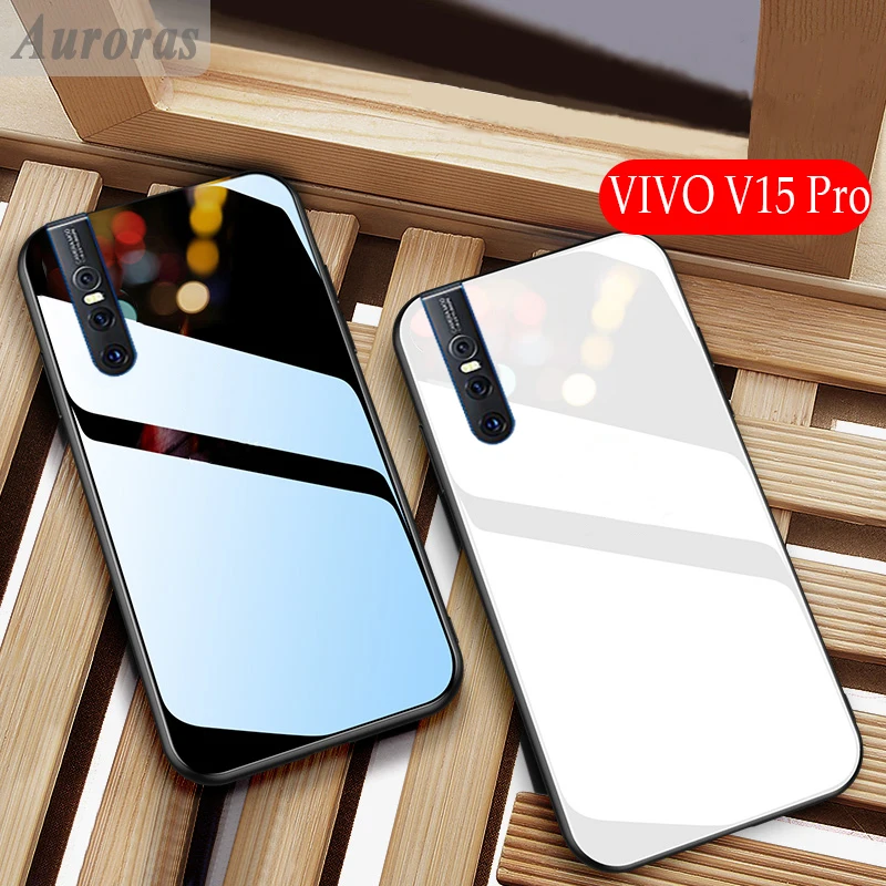 

Auroras For VIVO V15 Pro Tempered Glass Case With Soft TPU Frame Shockproof Phone Cover For VIVO V15 pro Cases