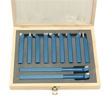 

11Pcs Lathe Cutting Tool Set Carbide Tip External Turning Boring Bit 10Mm