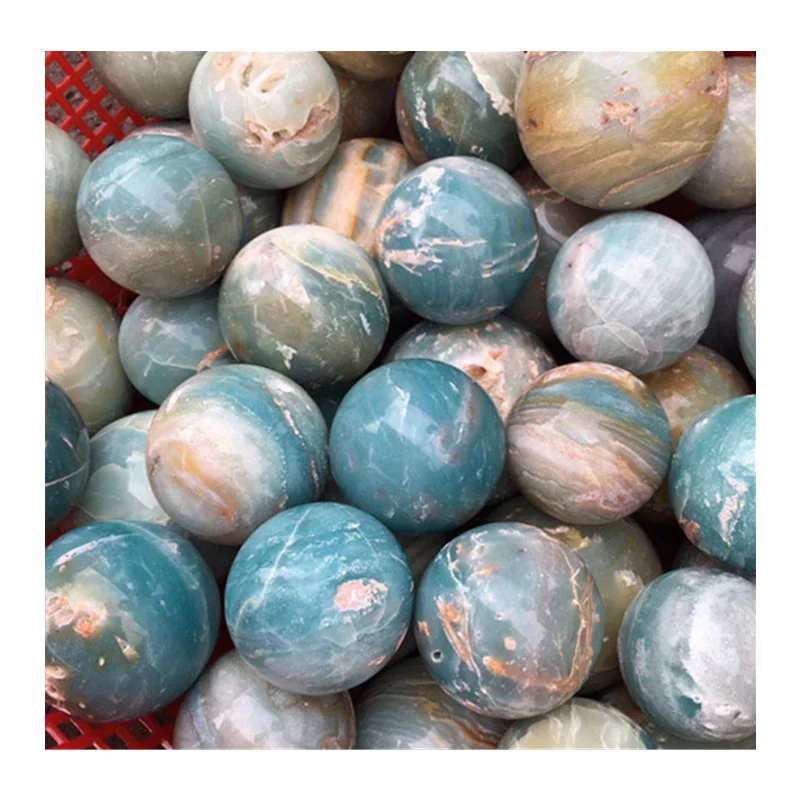 

Natural Blue Caribbean Calcite Sphere Sky Blue Healing Quartz Crystal Stone Balls For Decoration
