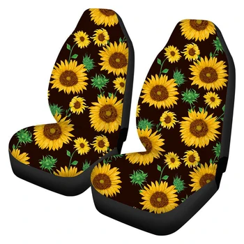 

2Pcs Machine washable and air-dry Universal Car Front Seat Cover Sunflower Auto Front Seats Protector Fits for Most Cars trucks