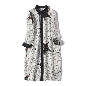 

New Silk dress white small through crepe chine B215 satin