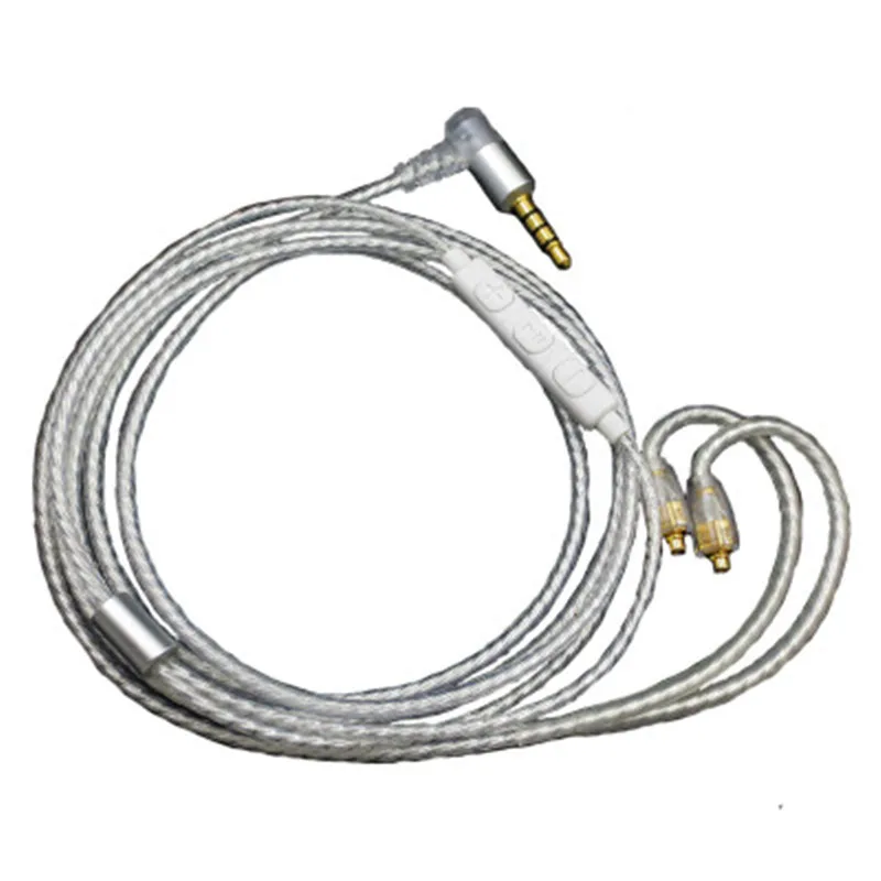 Replacement Audio MMCX Jack Cable For Shure SE535 215 N3AP Headphones Cord Headsets Wire Connecter Silver Plated Cable