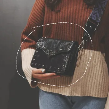 

New Brand Women Bags Luxury Handbags Women Messenger Bags Cover Rivet Bag Girls Fashion Shoulder Bag Ladies PU Leather Handbags