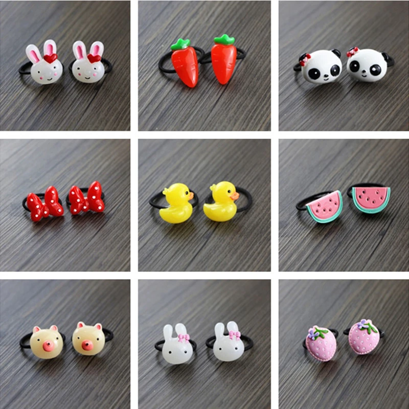 

2PCS New Cartoon Cute Jelly Honeybee Princess Headwear Kids Elastic Hair Bands Children Ropes Girls Accessories Baby Headdress