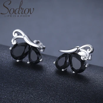 

SODROV Cute Natural Butterfly 925 Sterling Silver Jewelry Stud Earrings for Women Boucle D'oreille Femme Bijoux I107