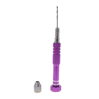 

New Colorful Drill Bit Aluminum Case Hand Drill + 10pcs Twist Drills Models Tool