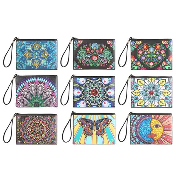 

DIY Special Shaped Diamond Painting Bag Women Wristlet Handbags Zipper Wallet Women Clutch Storage Bag Christmas Gift for Girls