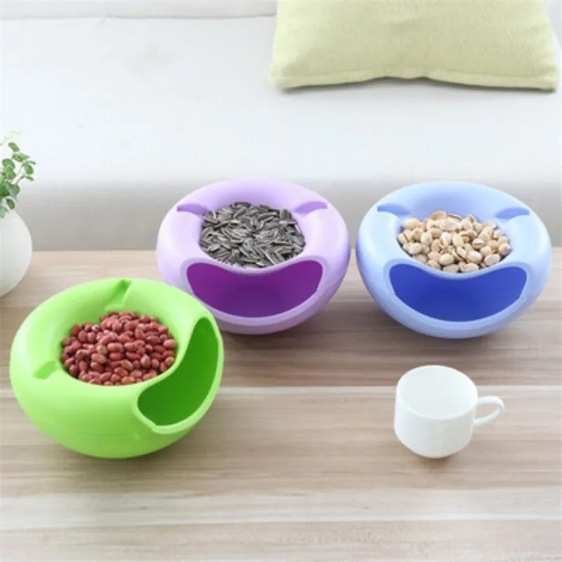 Creative Storage Multi-Function Lay Home Fruit Plate Melon Artifact Lay Mobile Phone Bracket Solid Color Lay Double Fruit Pla