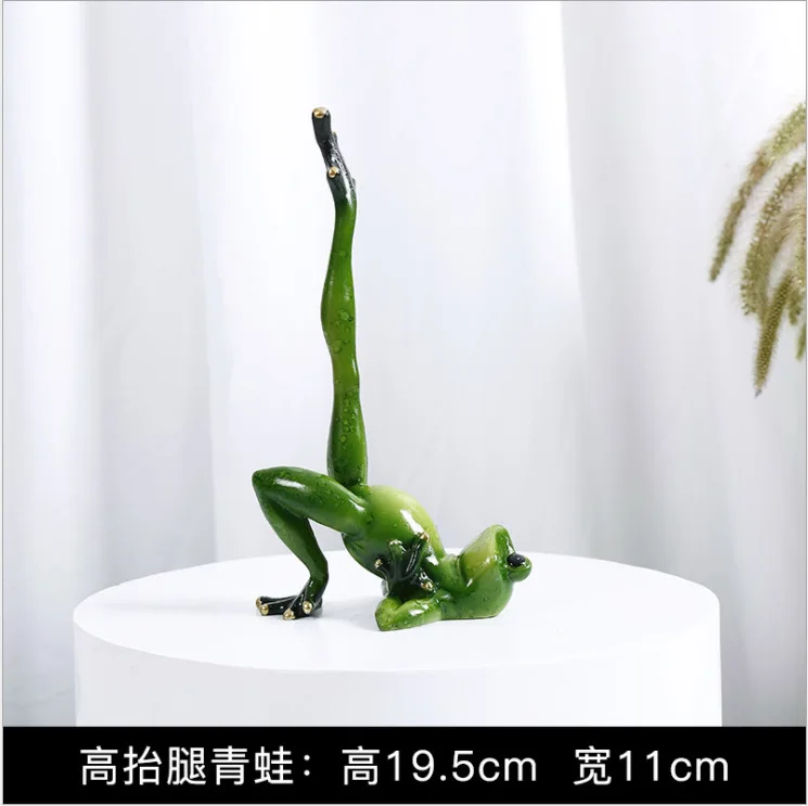 Украшение для дома Kawaii Yoga Frogs фигурка Девичья мечта Современная Смола домашняя скульптура куклы Смола Модель нечетные подарки ремесла животные - Цвет: A40-YOGA-B