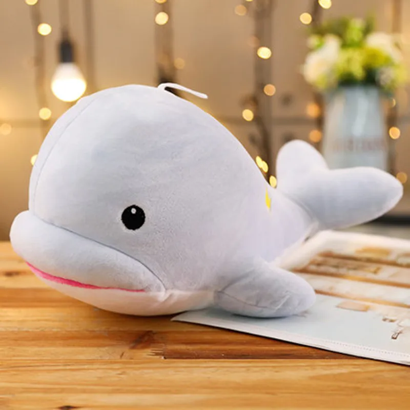 light gray 30 см вниз хлопок плюшевый дельфин плюшевая игрушка КИТ кукла Спящая Подушка Девочка милая спальня куклы - Цвет: light gray